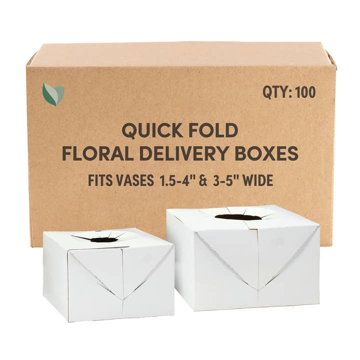 100PK - Quick Fold Floral Delivery Box for Vase Transport and other Purchase Wholesale annual flowers. Free Returns & Net 60 Terms on Faire trending on Faire.