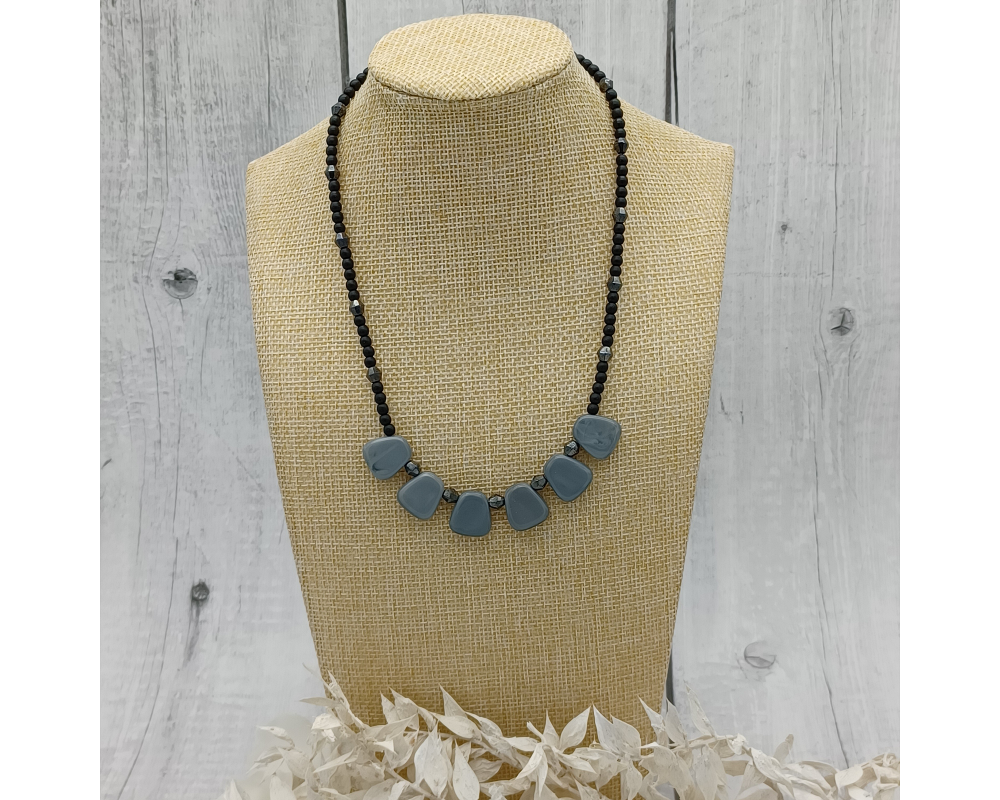 Unique black pearls as a necklace - with gray pearls - Svea for wholesale on Faire1