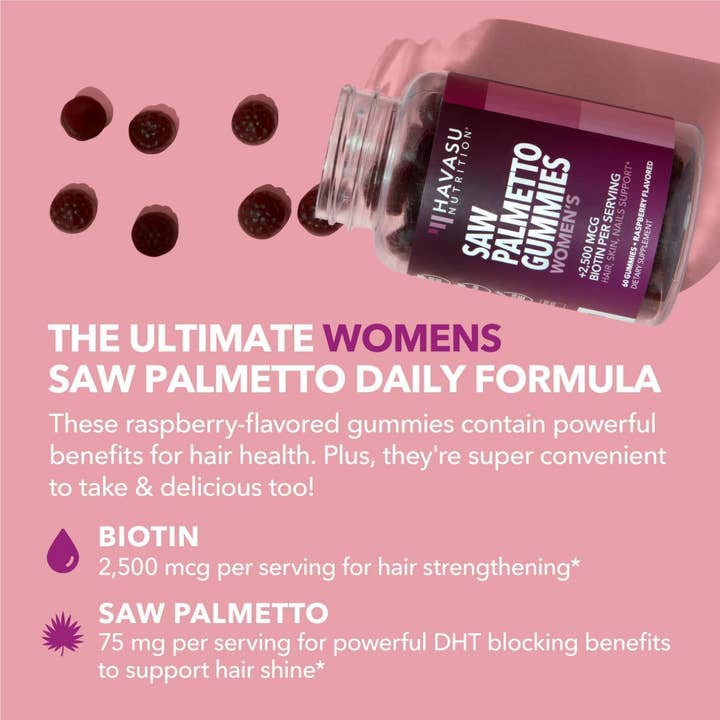 Havasu Nutrition - Wholesale Oral Supplement/Vitamin - Saw Palmetto + Biotin Gummies - Hair, Skin and Nails Gummies5