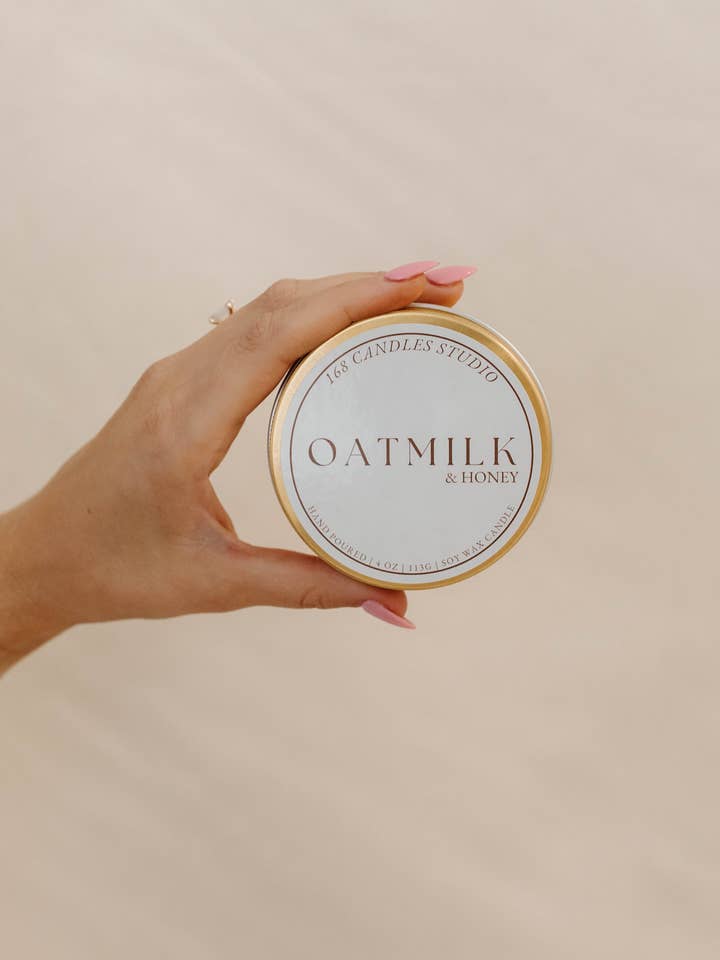 Oat Milk and Honey 4oz Candle for wholesale by 168 Candles Studio