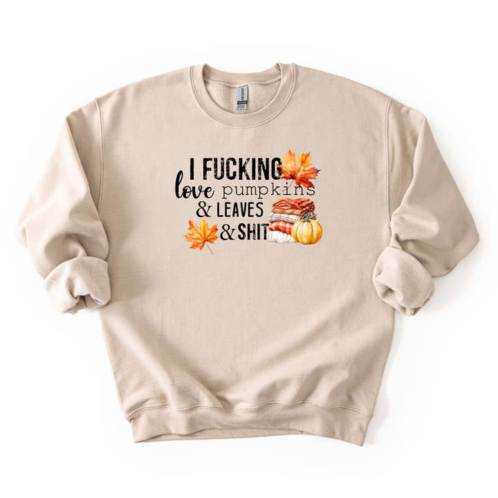Adoro fottutamente le zucche & le foglie & la merda felpa comoda. per la vendita all'ingrosso da parte di Fuzzy Loon Designs