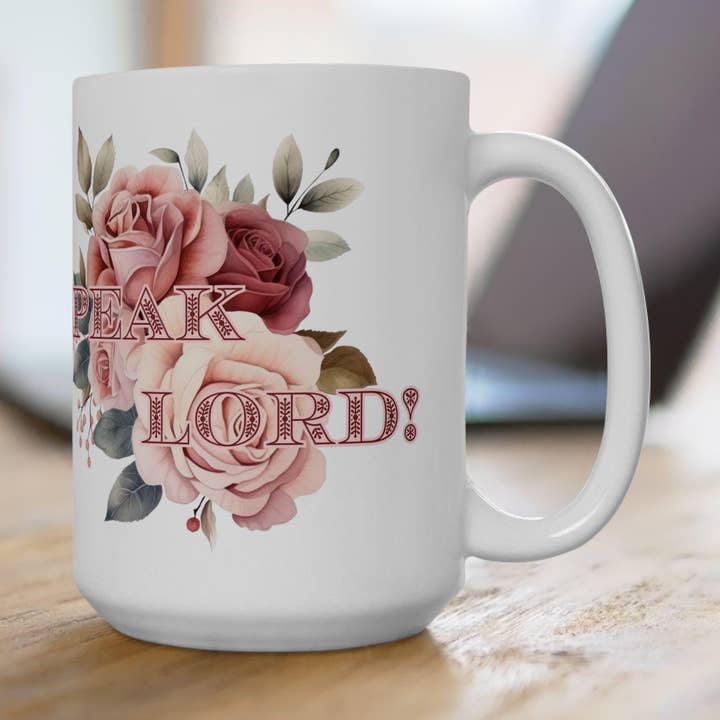 Tazza in ceramica "Parla Signore" - Decorazione cristiana, Regalo di fede per la vendita all'ingrosso da parte di LadyKCreations1