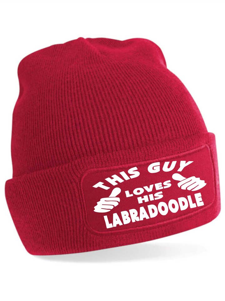 This Guy Loves His Labradoodle Beanie Hat Funny Dog Lovers Gift For Men for wholesale by Print4U