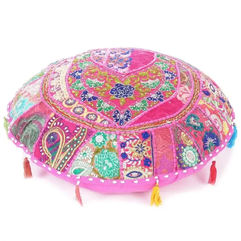GYPSY STUDIO - Wholesale Floor Pillow - Floor Pillow Round Floor Cushion Black Meditation Cushion3