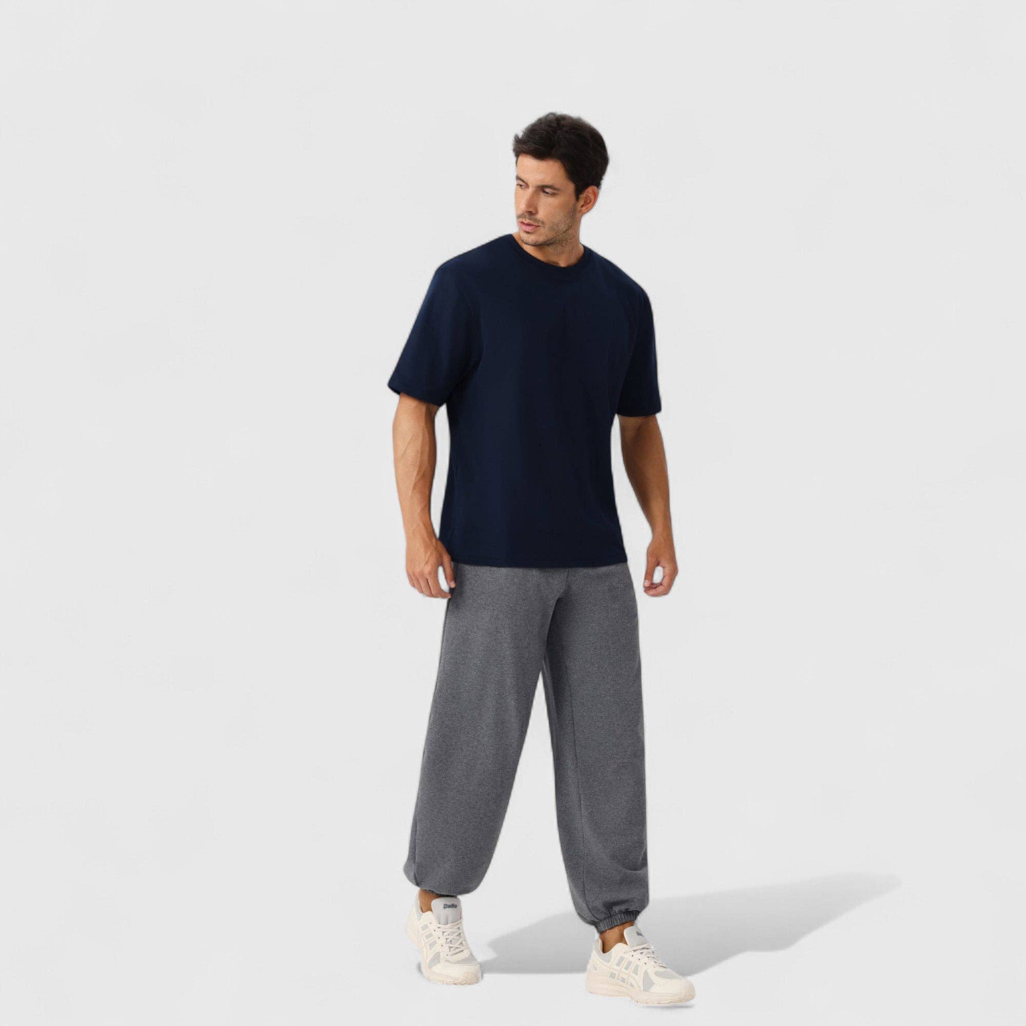 Active by Anna-Kaci - Wholesale T-Shirt - Men's - Men's Oversized Fit Short Sleeve T-Shirt with Drop Shoulders19