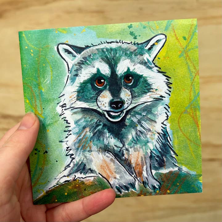 Raccoon Everyday Greetings Card for wholesale by The Littlest Falcon