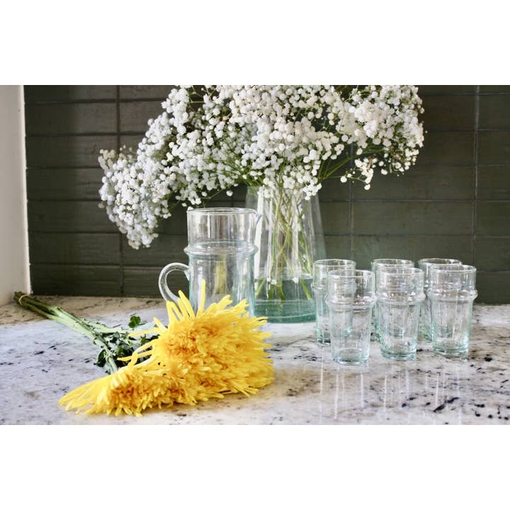 Mikwi - Wholesale Drinking Glass/Cup - Moroccan Beldi Glass Set of 6 – Handmade Recycled Glassware2