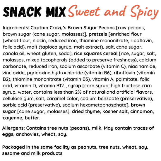 Captain Crazy’s Nuts and Fine Snacks - Wholesale Trail Mix - SWEET AND SPICY Nutty Snack Trail Mix4