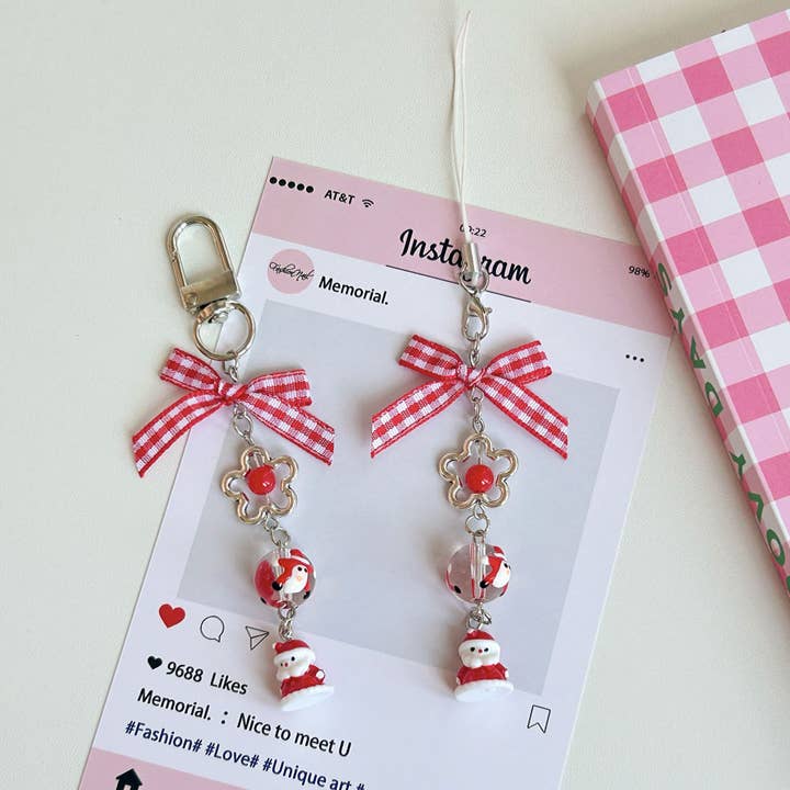 MKS America - Wholesale Keychain - Women's - Santa Claus Bow Keychain2