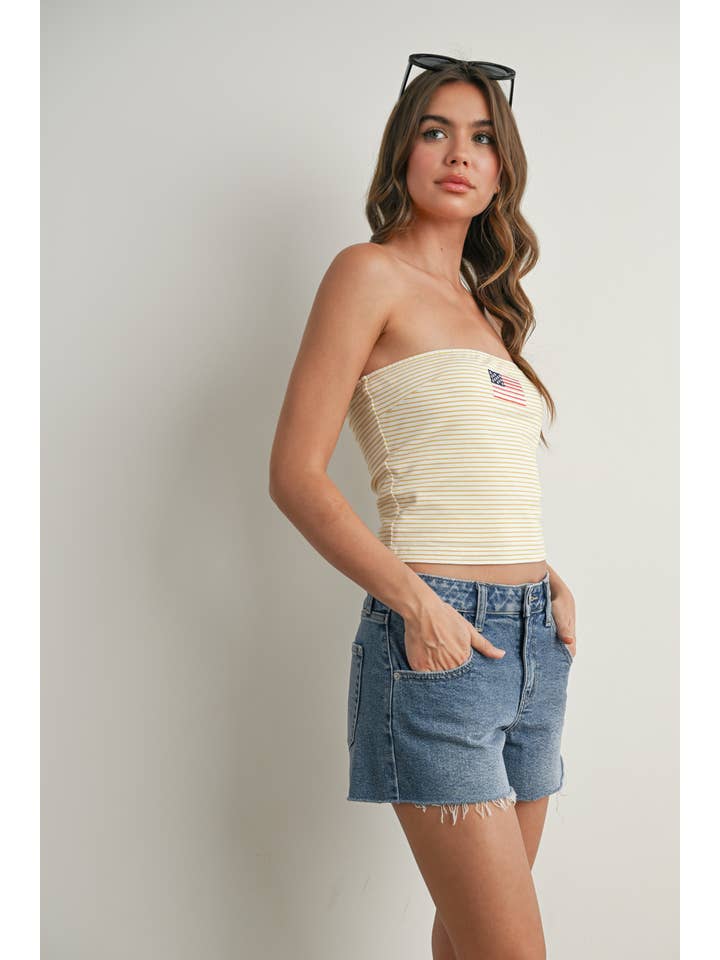 BUTTERMELON - Wholesale Tank Top - Women's - Stars and Stripes Tube Top - BMT7755