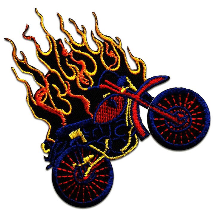 Patch/iron-on patch - motorcycle biker colorful for wholesale by Catch the Patch