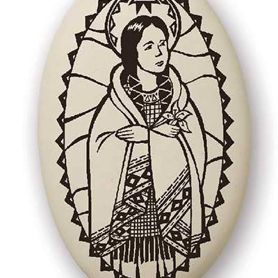 Touchstone Pottery - Vendita all'ingrosso Ciondolo/pendente - Ciondolo in porcellana Saint Kateri Tekakwitha