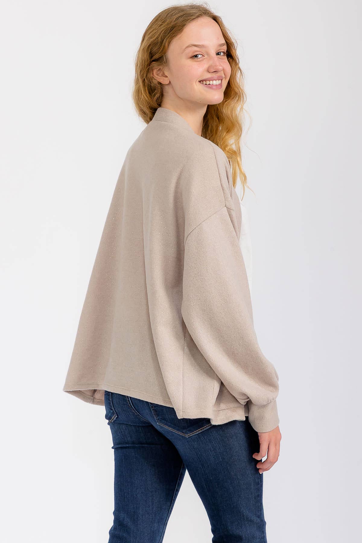 7th Ray – wholesale Cardigan – Women’s – Gold Glitter Detail Button Down Cardigan T60409