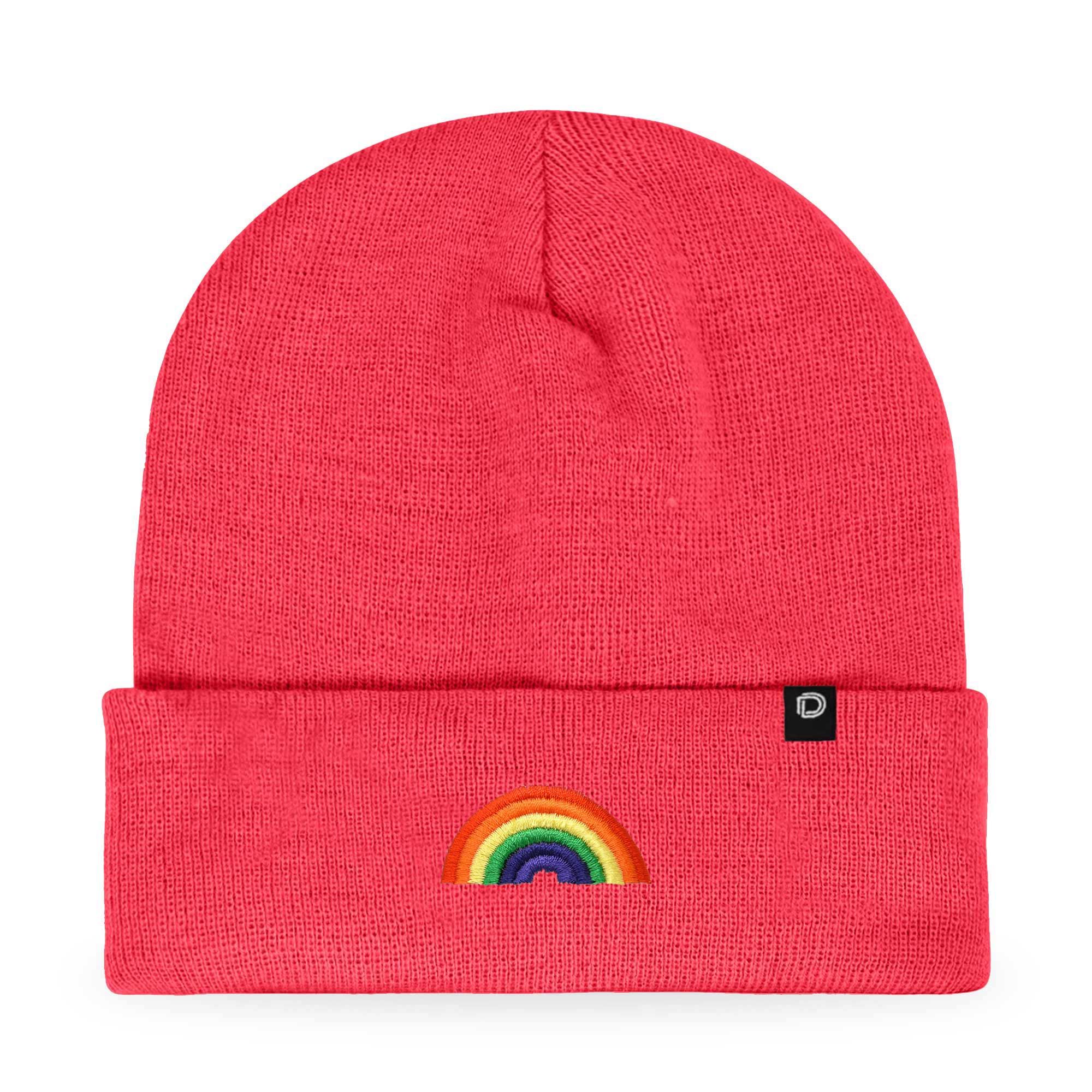 Dalix - Wholesale Beanie - Women's - Dalix Embroidered Rainbow Beanie Cap Cuffed Knit Hat Women49