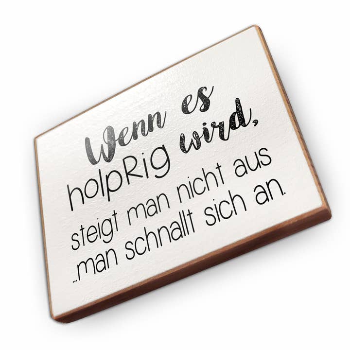 Beech Wood Fridge Magnet - When It Gets Bumpy for wholesale by wammi