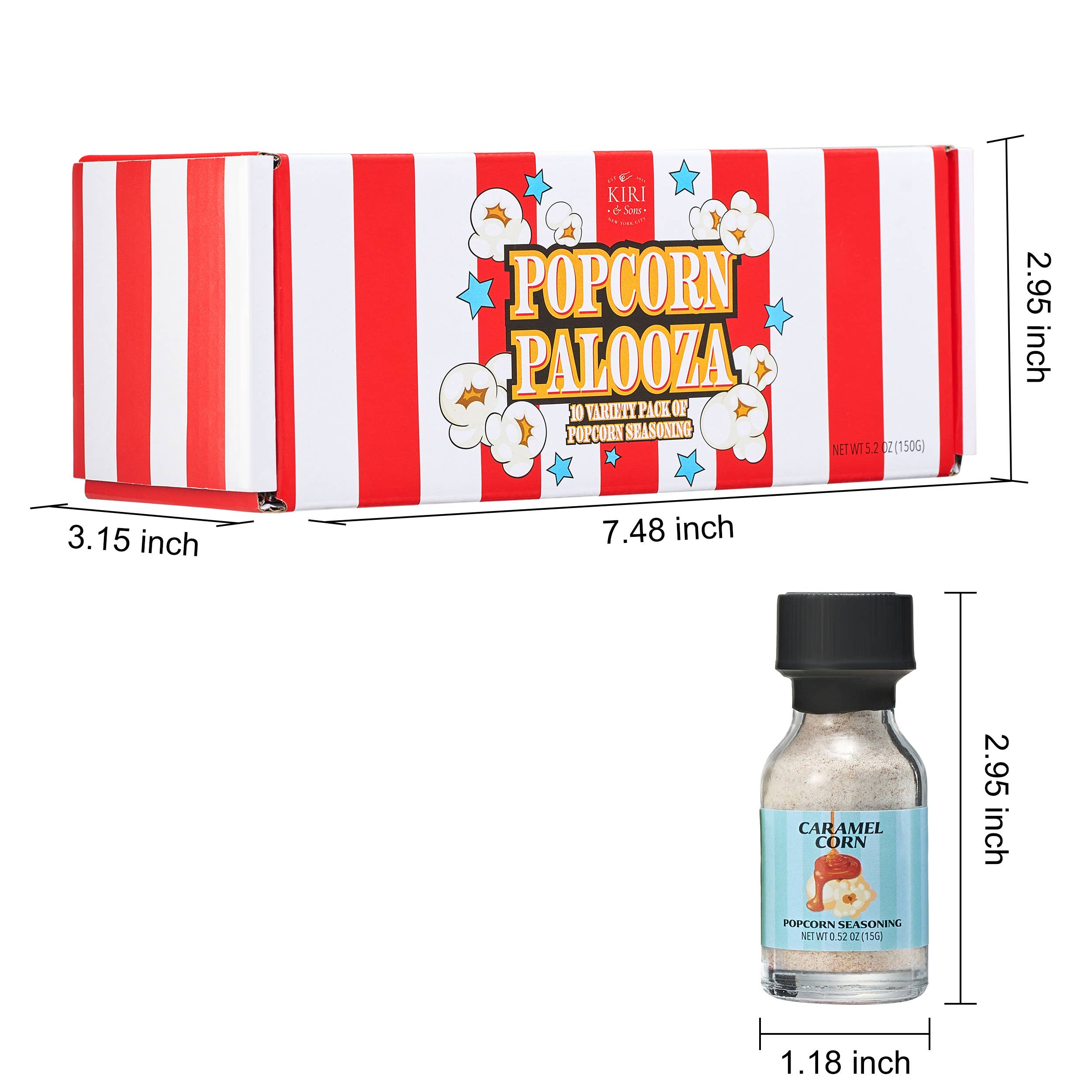 The Wine Savant /  Khen Glassware - Wholesale Dried Spice Mix - Gourmet Popcorn Seasoning Sampler Kit, 10 Flavor Variety7