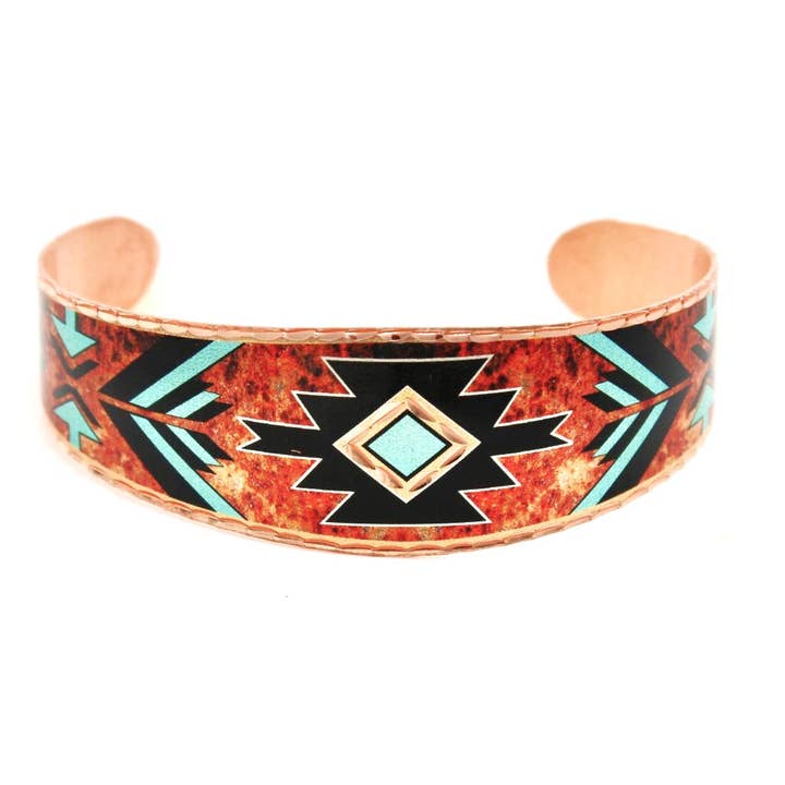 BA 715 Burgundy & turquoise Native American bracelets for wholesale by COPPER ARTS INC.
