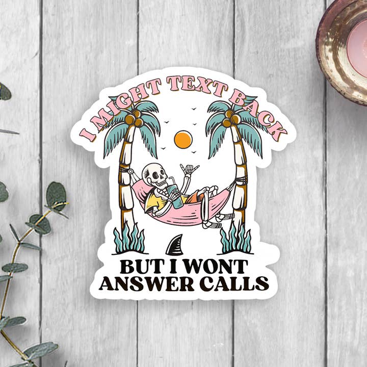 Answer Calls Vinyl Sticker for wholesale by Expression Design Co