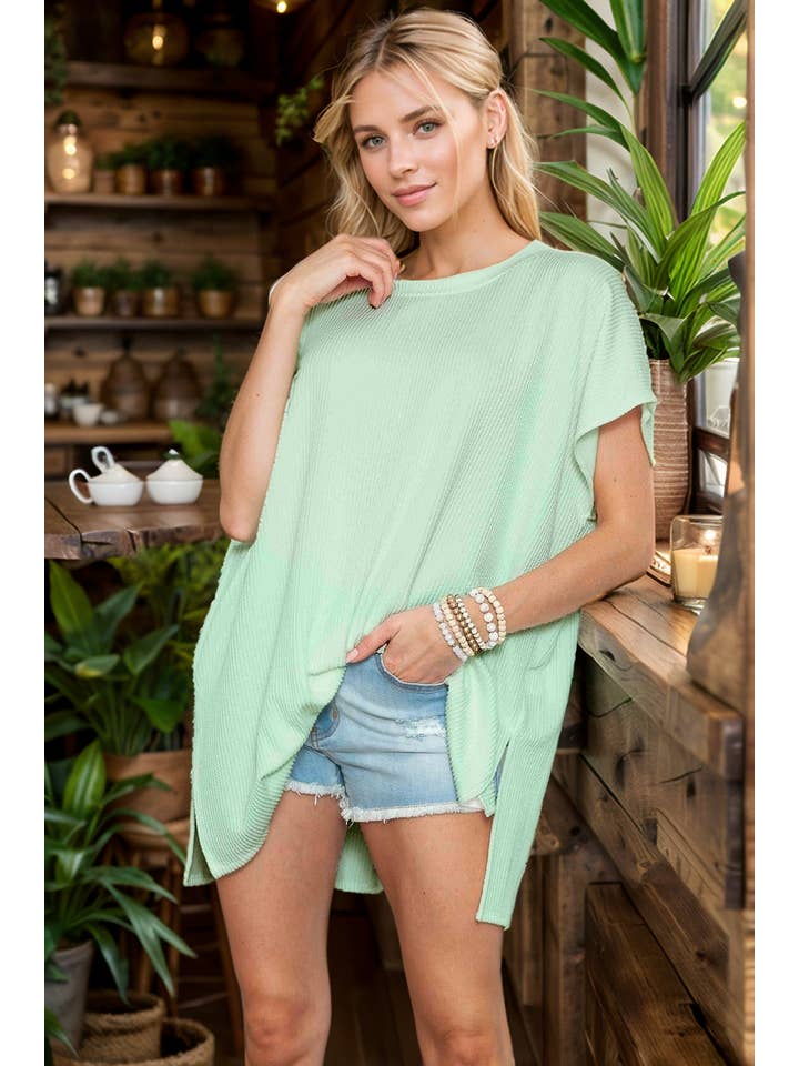 Burgundy Apparel - Wholesale Tunic - Women's - SHORT SLEEVE TUNIC WITH SIDE SLIT6