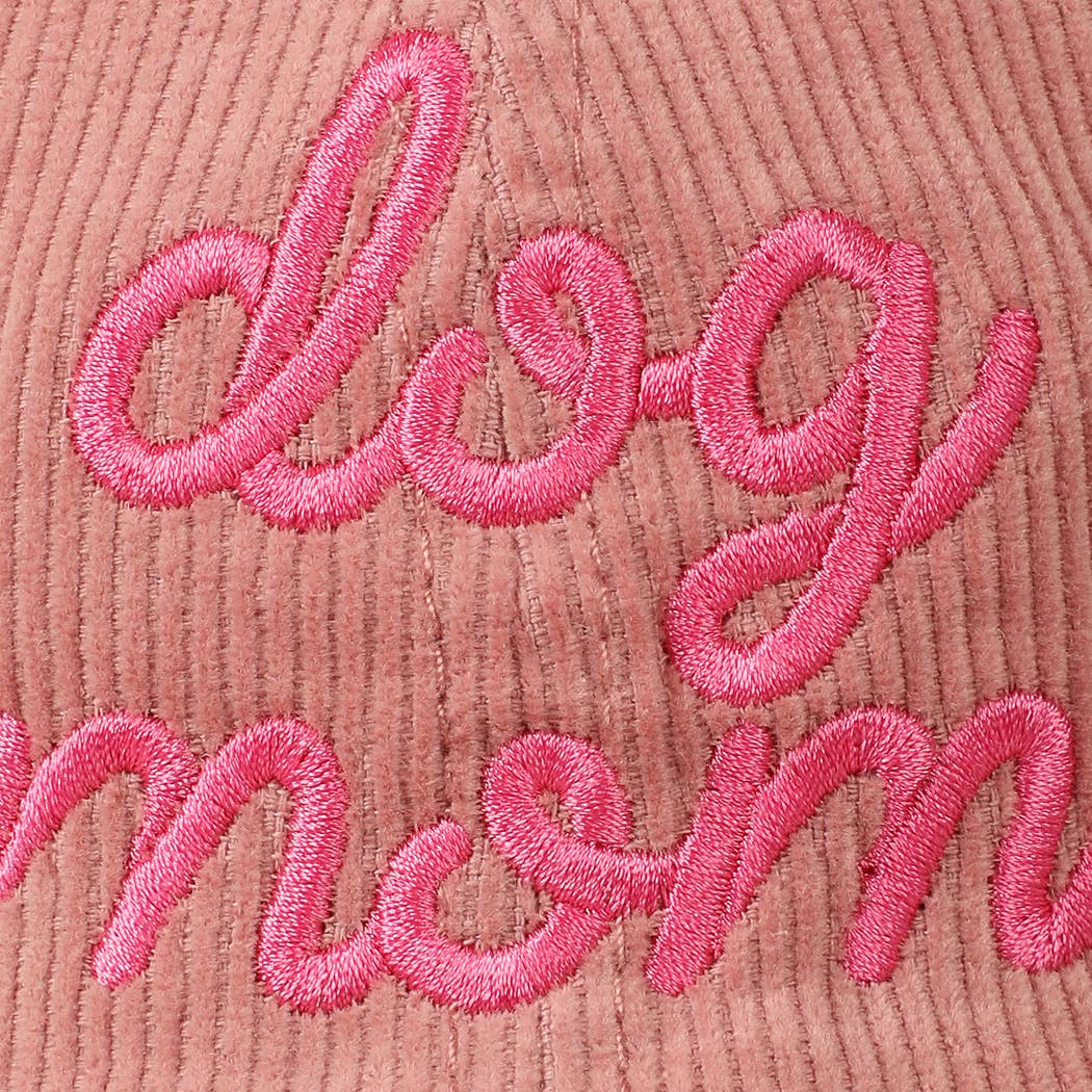 Fashion City - Wholesale Baseball Cap - Unisex - Dog Mom Text Solid Color Corduroy Baseball Cap10