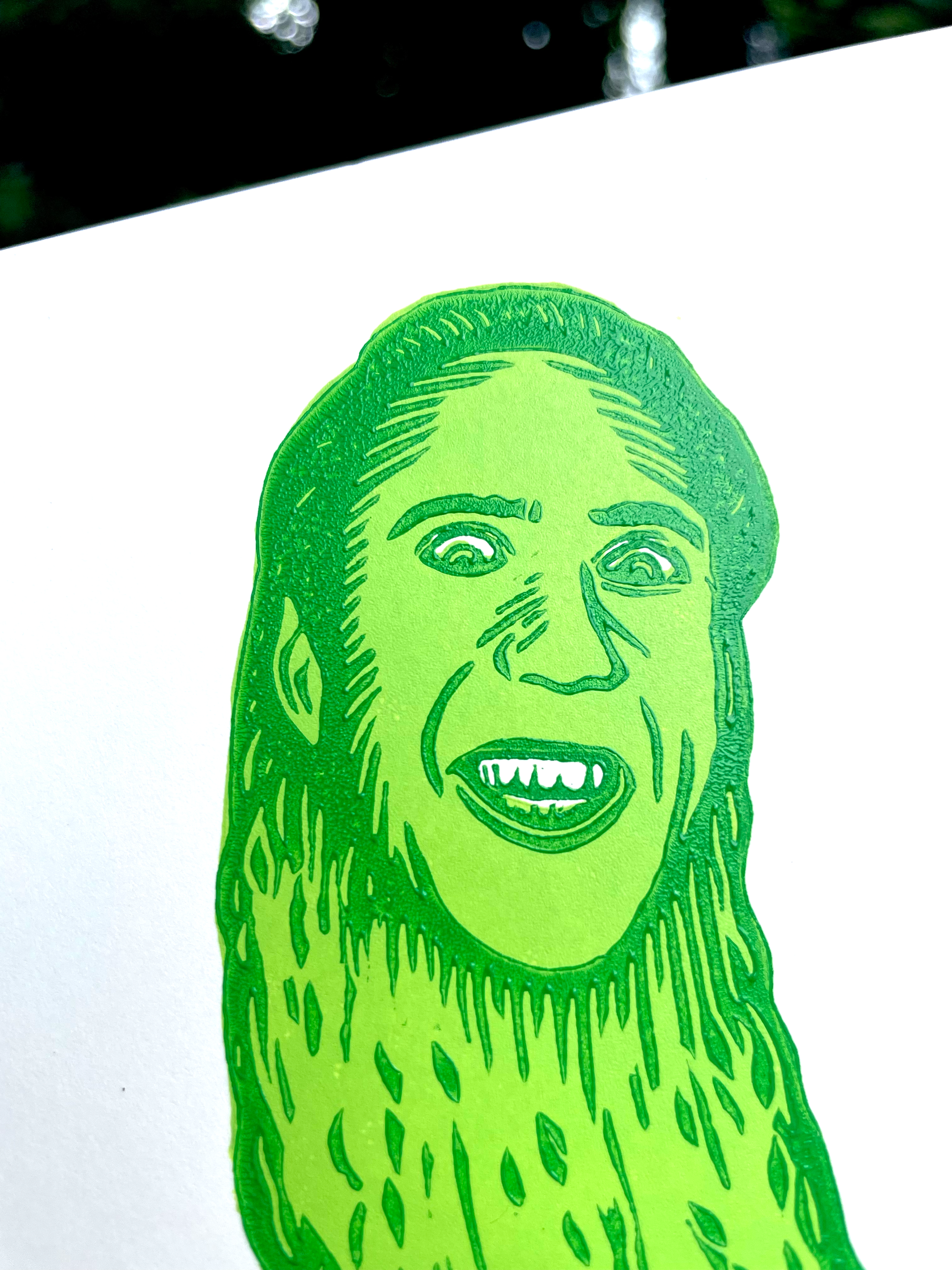 Augury Press – Engroshandel Kunsttryk – Picolas Cage Linocuttryk2