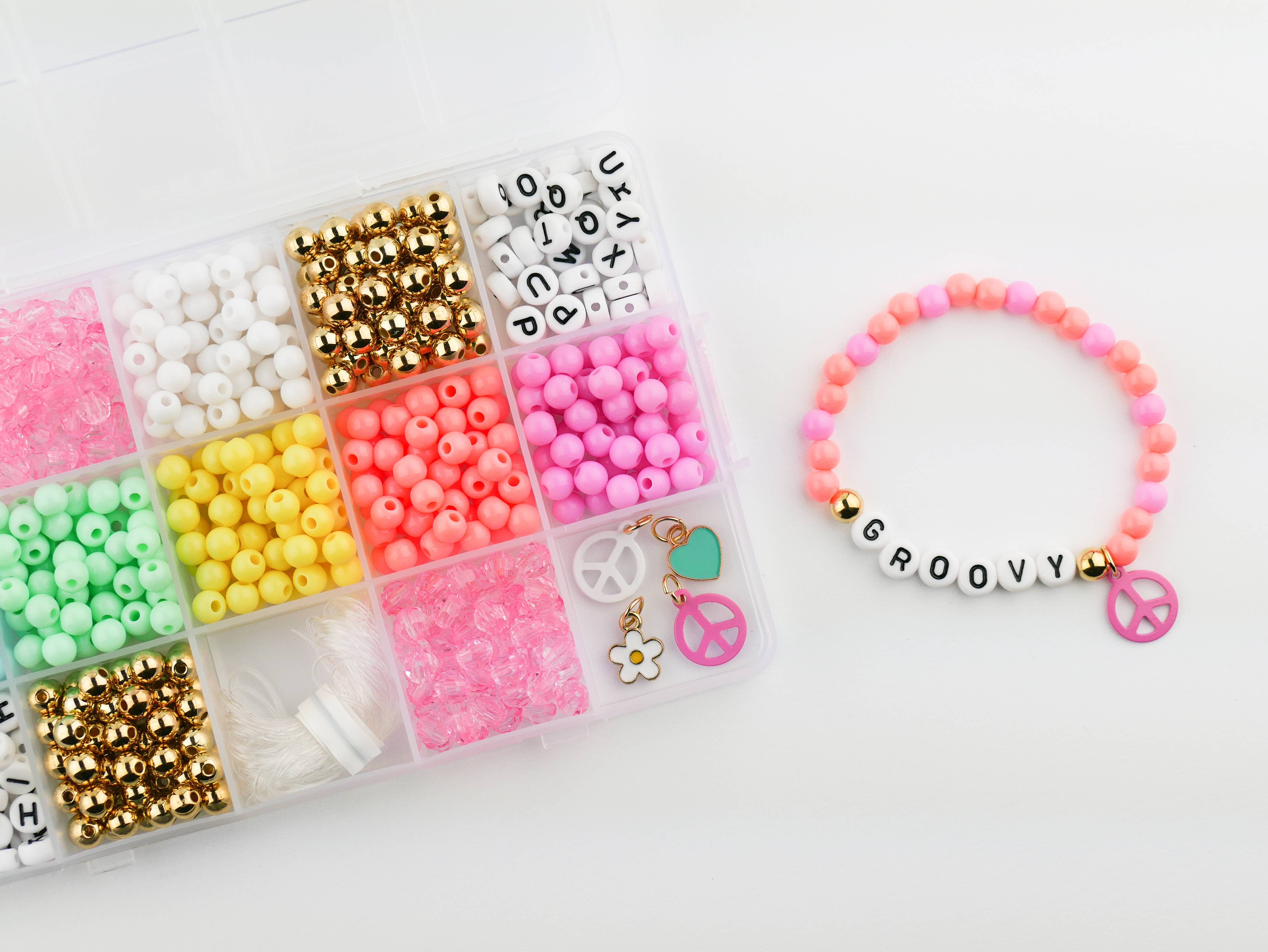 Stacked Sweetly - Wholesale DIY Jewelry - Kids - Groovy Goals DIY Stretchy Bracelet Craft Kit2