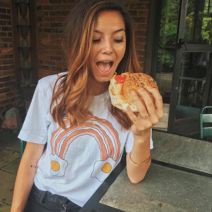 Camisa de desayuno arco iris para venta al por mayor de femfetti