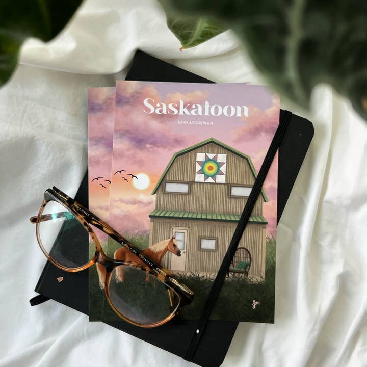 la designs - Wholesale Art Print - Saskatoon Farm Art Print — Prairie Landscape Illustration