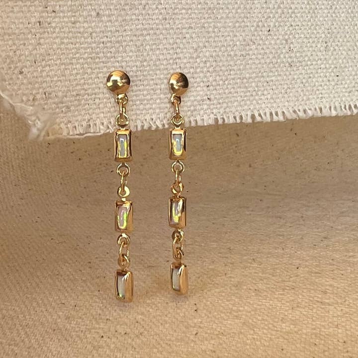 GoldFi - Wholesale Dangle Earrings - 18k Gold Filled Opal Drop Earrings4