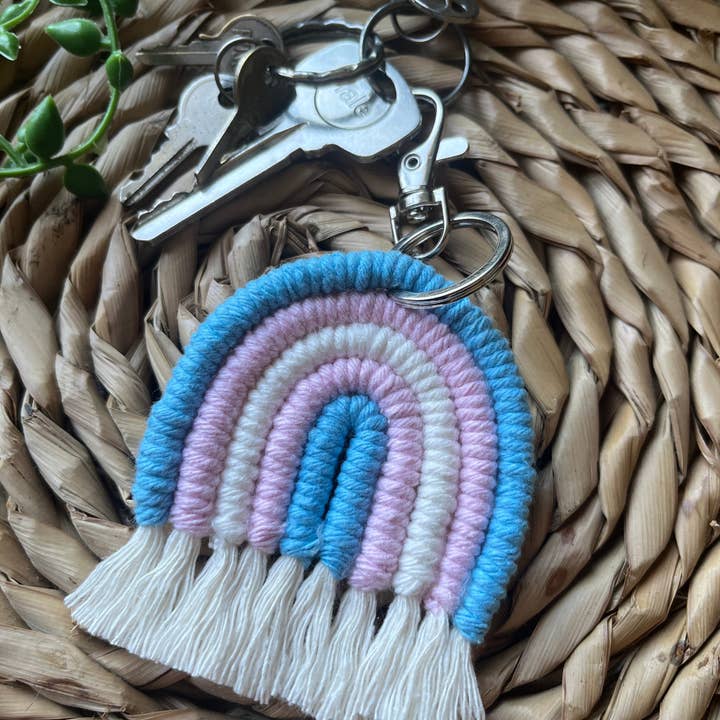 Macra-Made With Love – wholesale Keychain – Women's – Trans Flag Pride Rainbow Keyring6