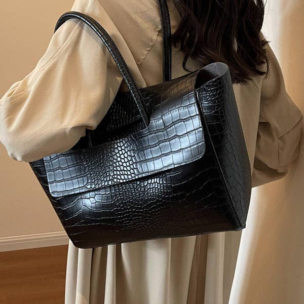Sheer Trend - Wholesale Tote Bag - Women's - Solid Color Split-Joint Bags Handbags Tote Bags