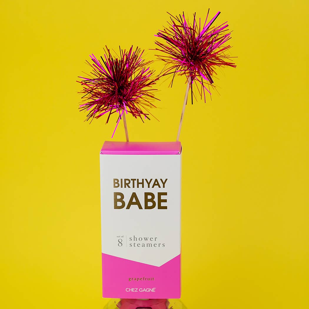 Chez Gagné - Vente Bombe de douche/galet bien-être pour la douche - Birthyay Babe - Diffuseurs aromatiques pour la douche parfum pamplemousse - Lot de 86