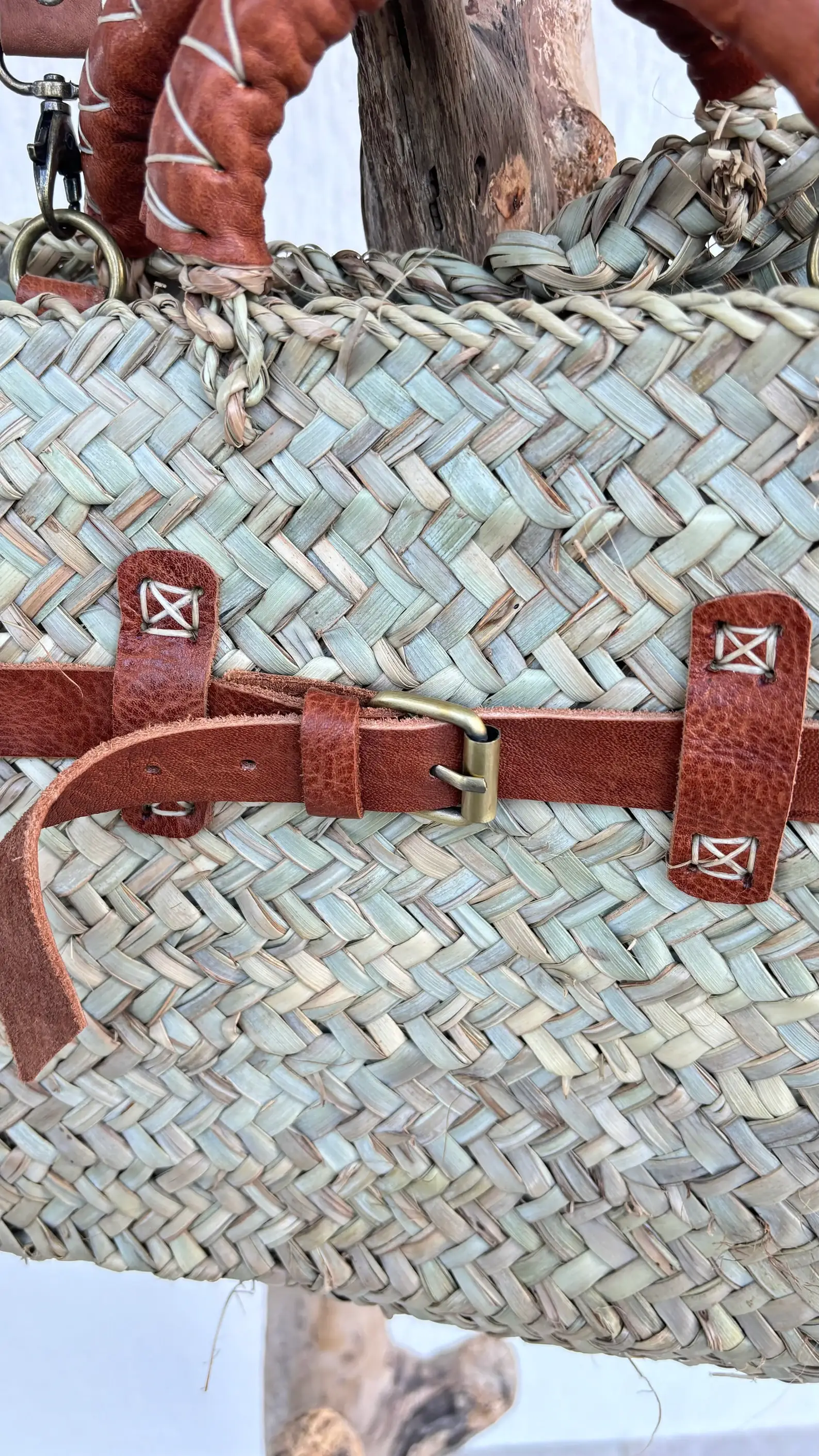 DarKech - Wholesale Beach Bag - Handmade French Baskets with Leather Straps Straw Basket Bag11