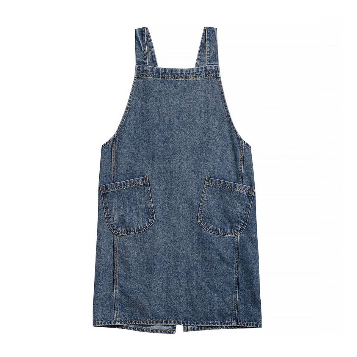 ACCITY - Wholesale Apron - Cotton Canvas Washed Denim Apron with pockets_CWMM32968