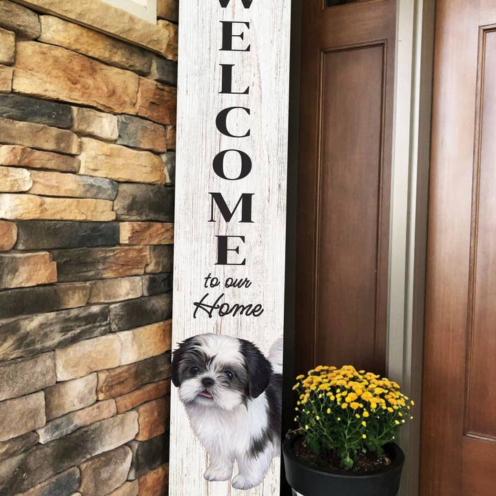 E&S Pets - Wholesale Sign - Shih Tzu, black Welcome sign