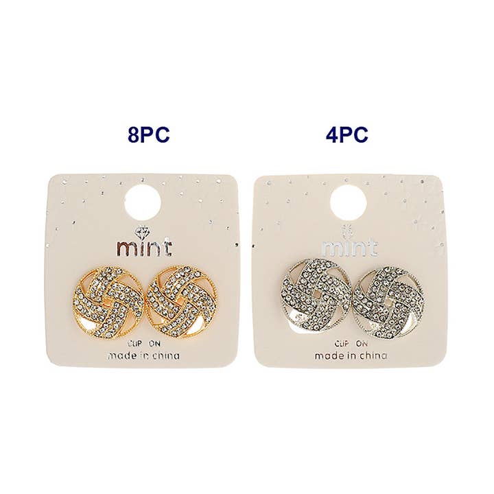 Atlas Fashion - Wholesale Clip-On Earrings - Clip On Rhinestone Inlay Earrings1