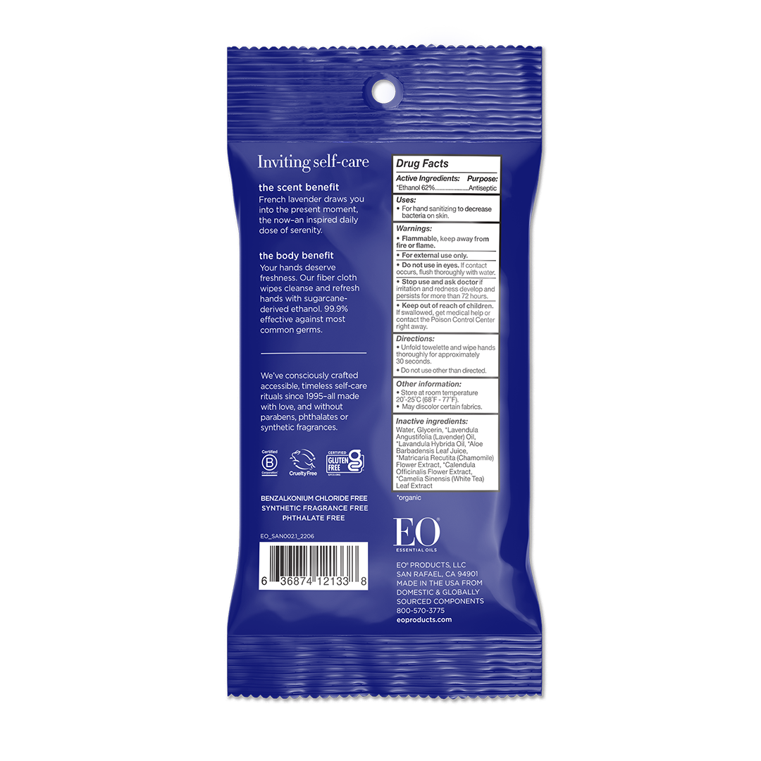 Order Through EO+Everyone store - Wholesale Hand Sanitizer - French Lavender Resealable Hand Sanitizer Wipes2