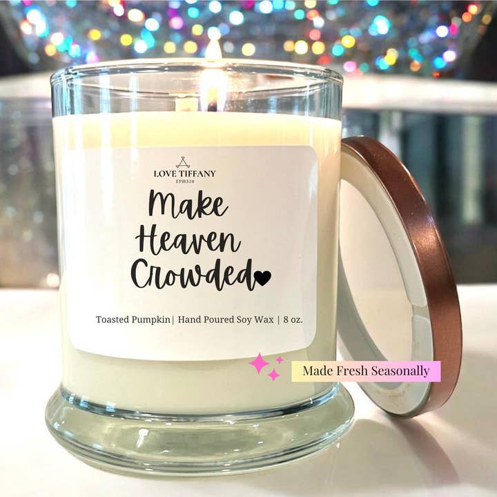 Make Heaven Crowded - Vela de soja de cristal de bourbon con tapa de metal para venta al por mayor de LOVE TIFFANY