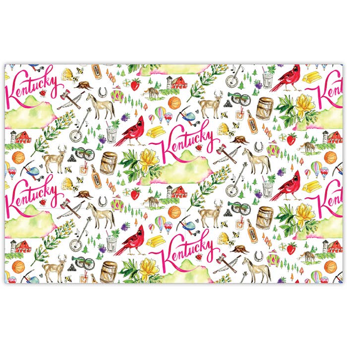 Set de table motif icônes peintes à la main du Kentucky pour la vente par RosanneBeck Collections