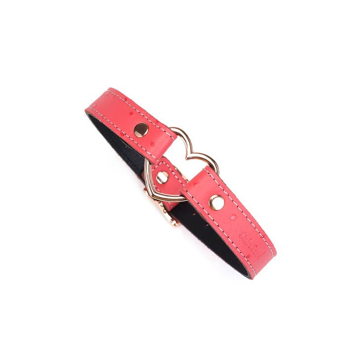 Liebe Seele - Wholesale Choker/Collar - Angel's Kiss Pink Leather Choker(Heart Shape)