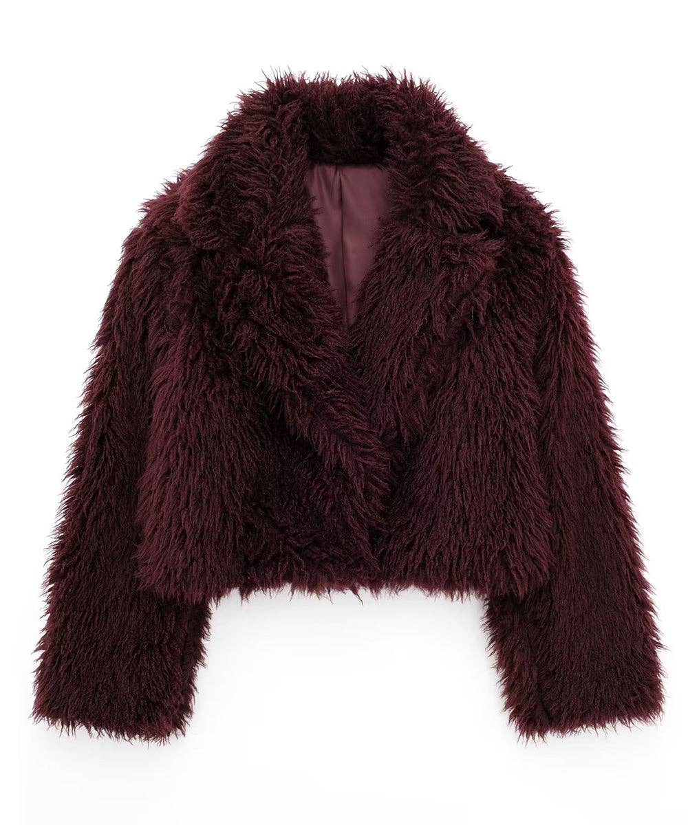 Aria Romance - Wholesale Fur/Faux Fur Coat - Women's - Faux Fur Collar Short Coat6