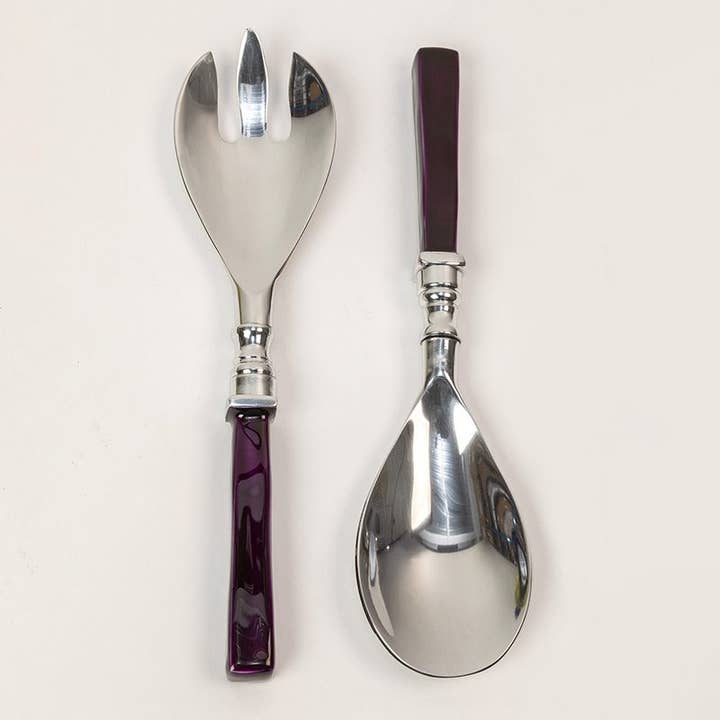 Recycled Aluminium Enamel Salad Servers - Purple for wholesale by Globe Enterprise