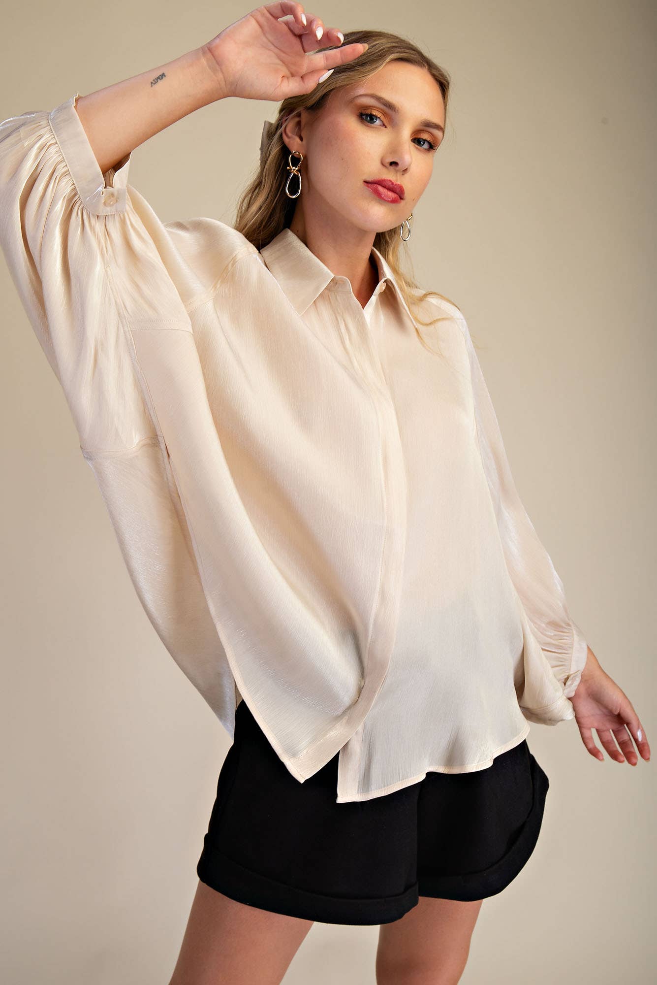 Glam - Wholesale Button Down Shirt - Women's - Button Front Shirt1