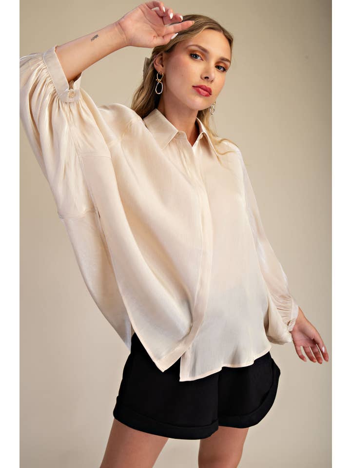 Glam - Wholesale Button Down Shirt - Women's - Button Front Shirt1