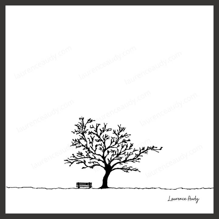 Display minimalist drawing Bench 02 for wholesale by LAURENCE AUDY CROQUIS