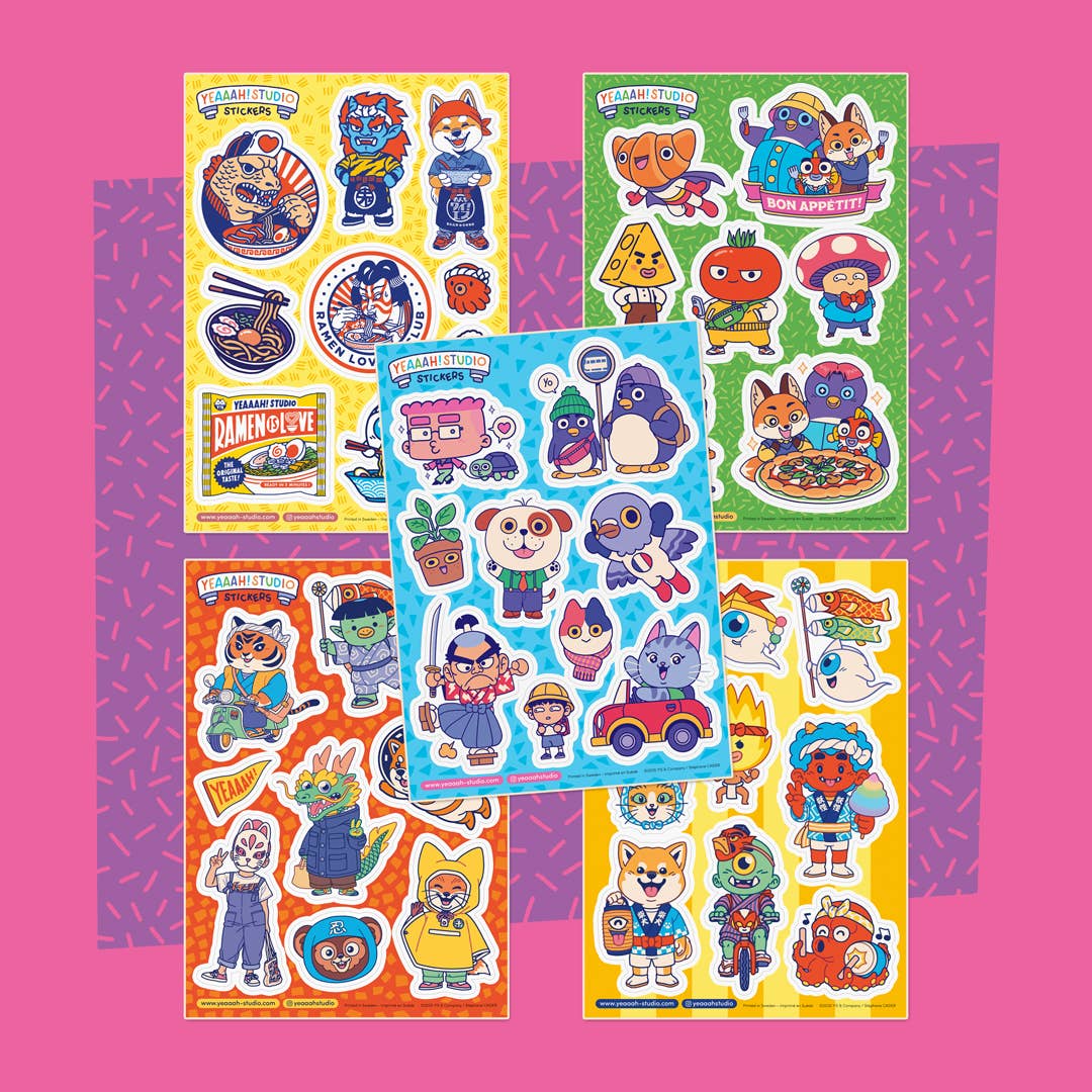 Yeaaah! Studio - Wholesale Sticker - Sticker sheets: 5 different versions to choose from4