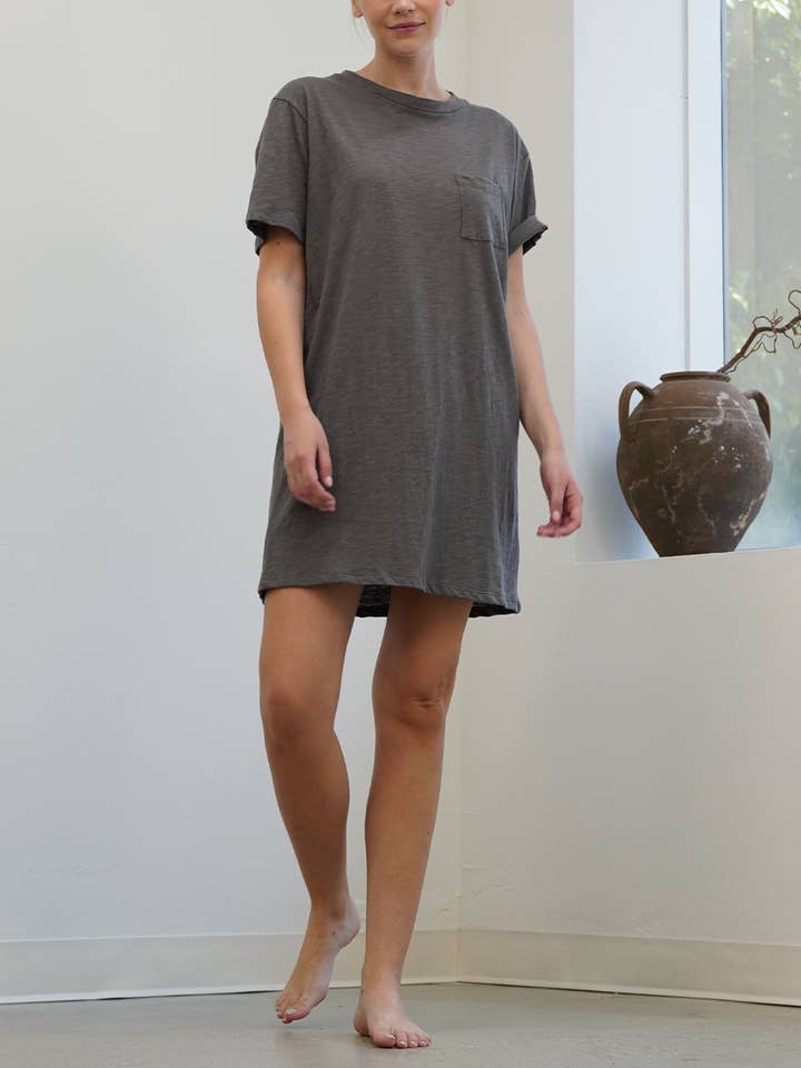 BOMULL SLUB T SKJORTA KLÄNNING för wholesale av Fabina