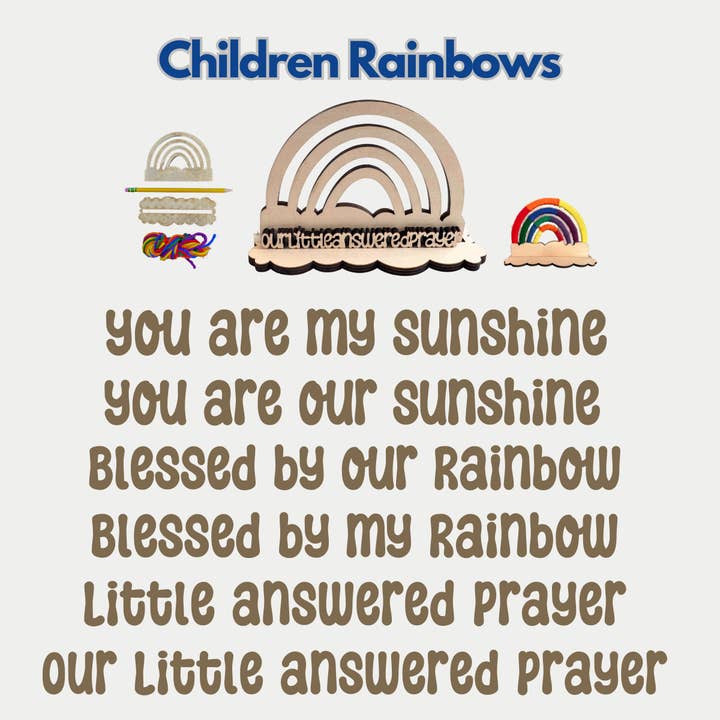 Kit de bricolage arc-en-ciel en bois et fil pour bébé et tout-petit avec aimant pour la vente par The Giving Rainbow