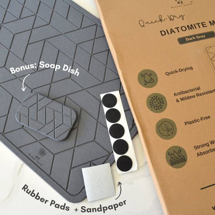 Me Mother Earth - Vente Tapis de bain - Tapis en diatomite à séchage rapide | Tapis de bain et de cuisine3