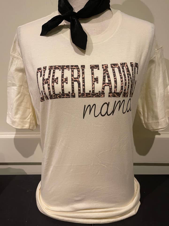 Cheerleading Mama on Natural Crew / Sports / Spirit Wear for wholesale by Bling-A-GoGo, LLC